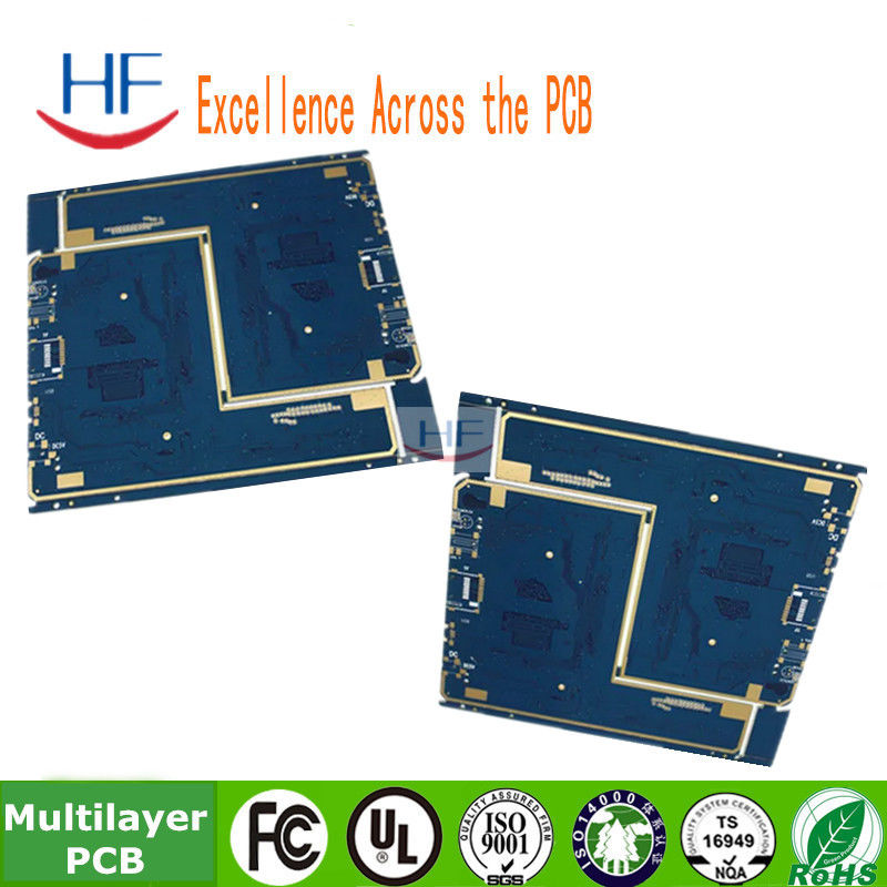 6 couches FR4 Multicouche PCB Fabrication Design Masque de soudure bleu 2.0 mm